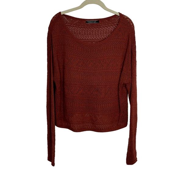 Peruvian Collection Orange Patterned Knit Long Sleeve Size Medium - Picture 1 of 8